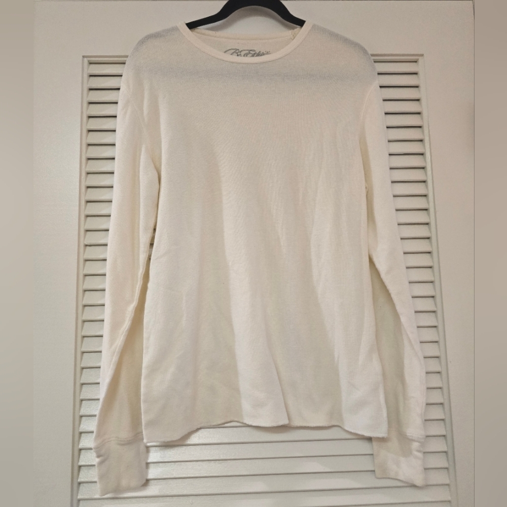 Be Ethic - Men's Cream Waffle-Knit Long-Sleeve Shirt